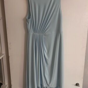 White House Black Market Soft Blue Sleeveless Midi Dress